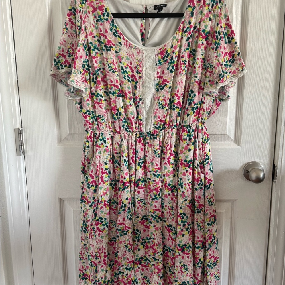 Torrid White and Multicolor Dress
